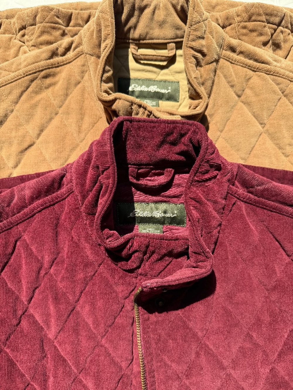 Eddie Bauer Quilted Corduroy Vests Bundle